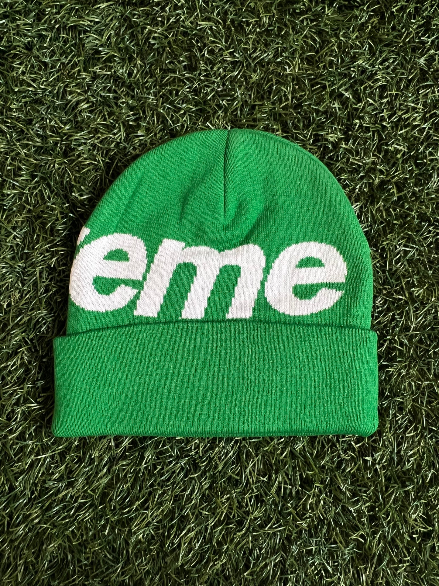 Supreme Big Logo Beanie Green