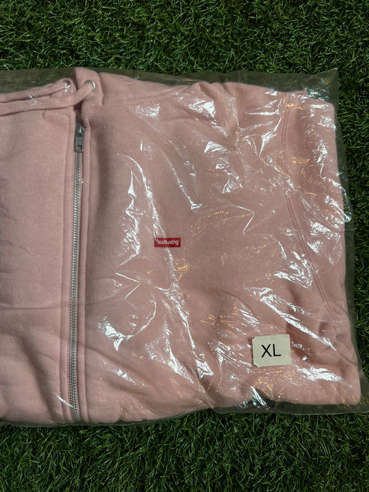 Supreme Small Box Logo Zip Up Hoodie Dusty Pink