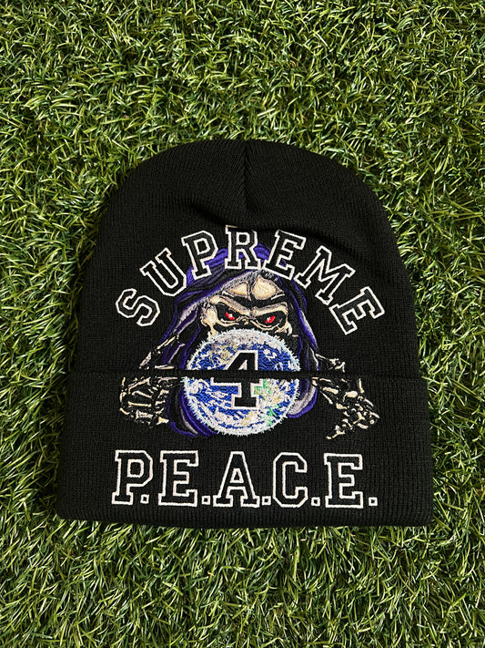 Supreme Peace Embroidered Beanie Black