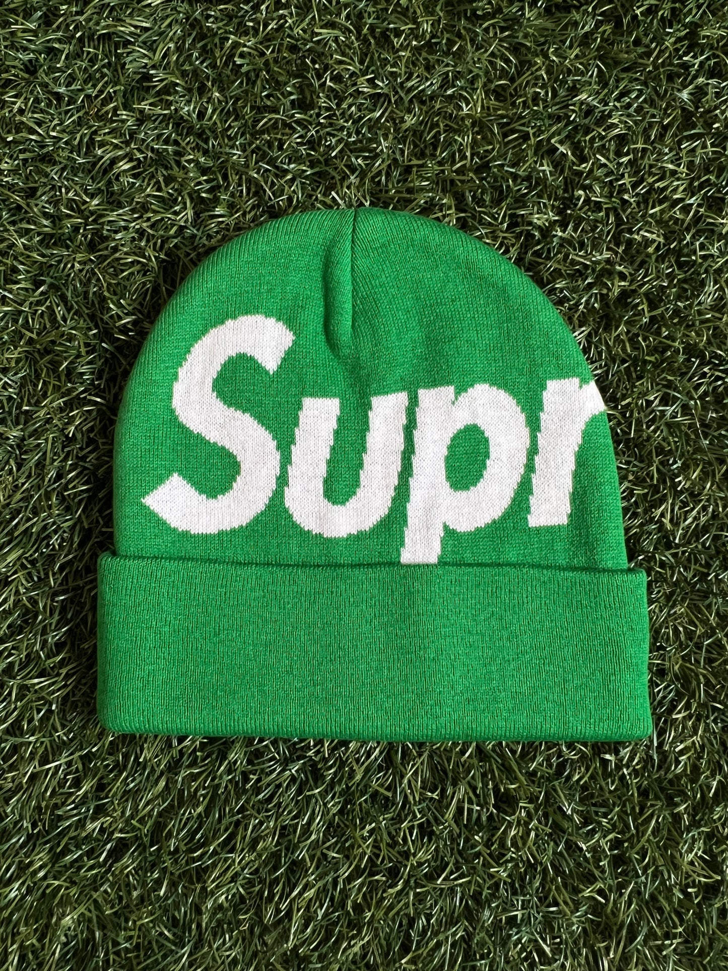 Supreme Big Logo Beanie Green