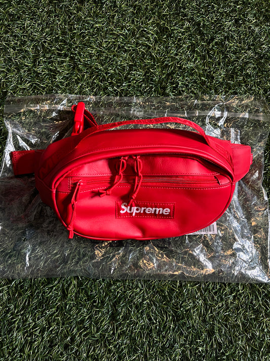 Supreme Leather Waist Bag Red (FW23)