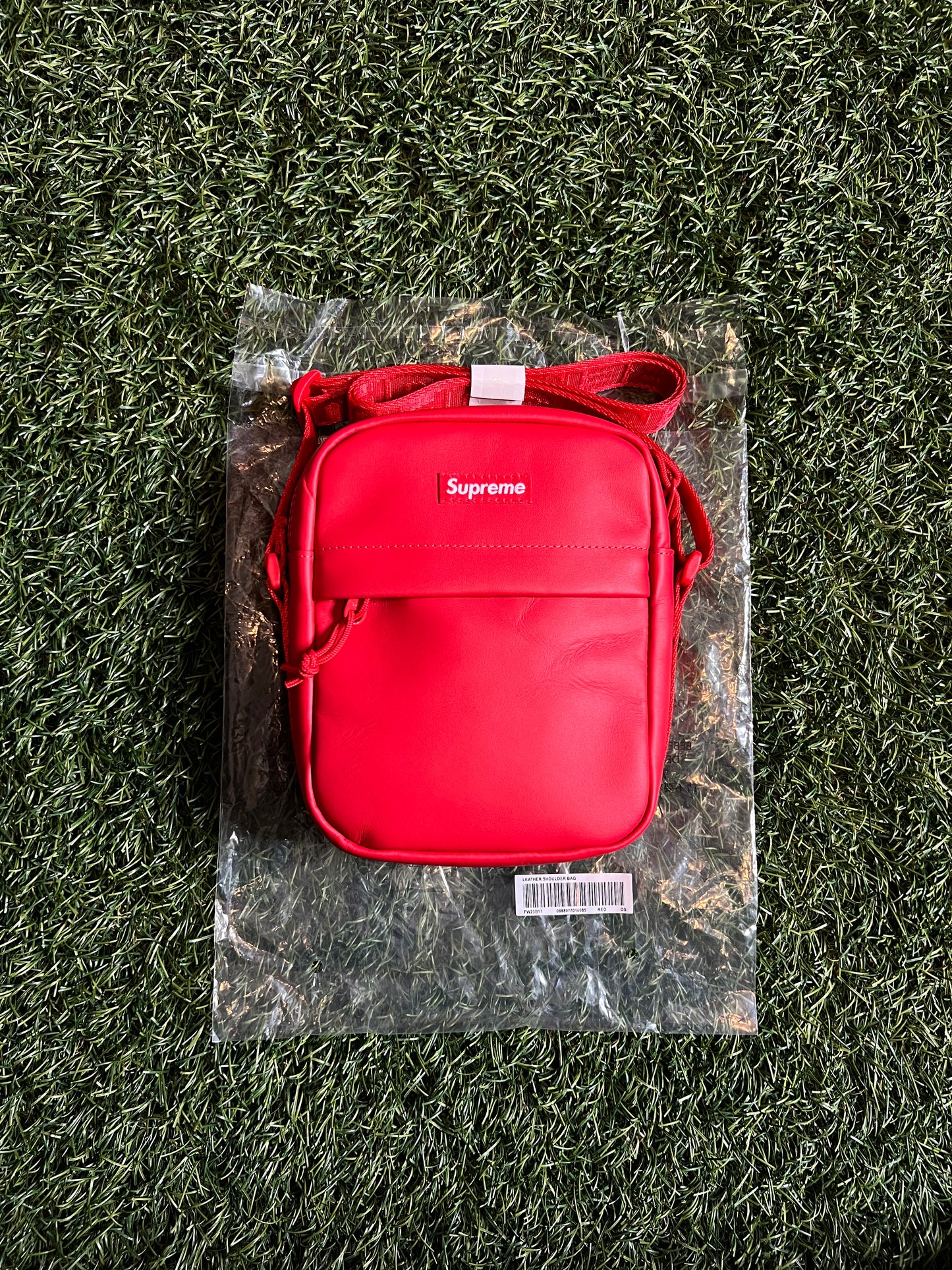 Supreme Leather Shoulder Bag Red (FW23)