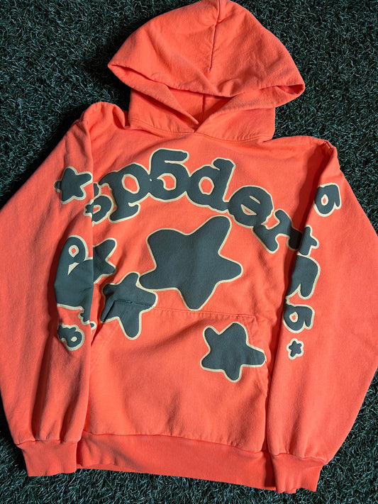 Sp5der Orange Beluga Hoodie